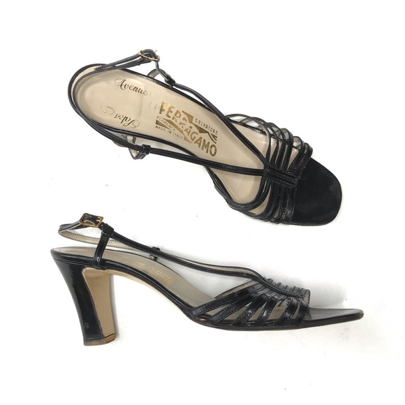 Salvatore Ferragamo Strappy Sandal Heel Open Toe - Picture 2 of 8